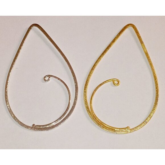 Beautiful Large Teardrop Findings Silver or Gold Plated - Picture 7 of 9